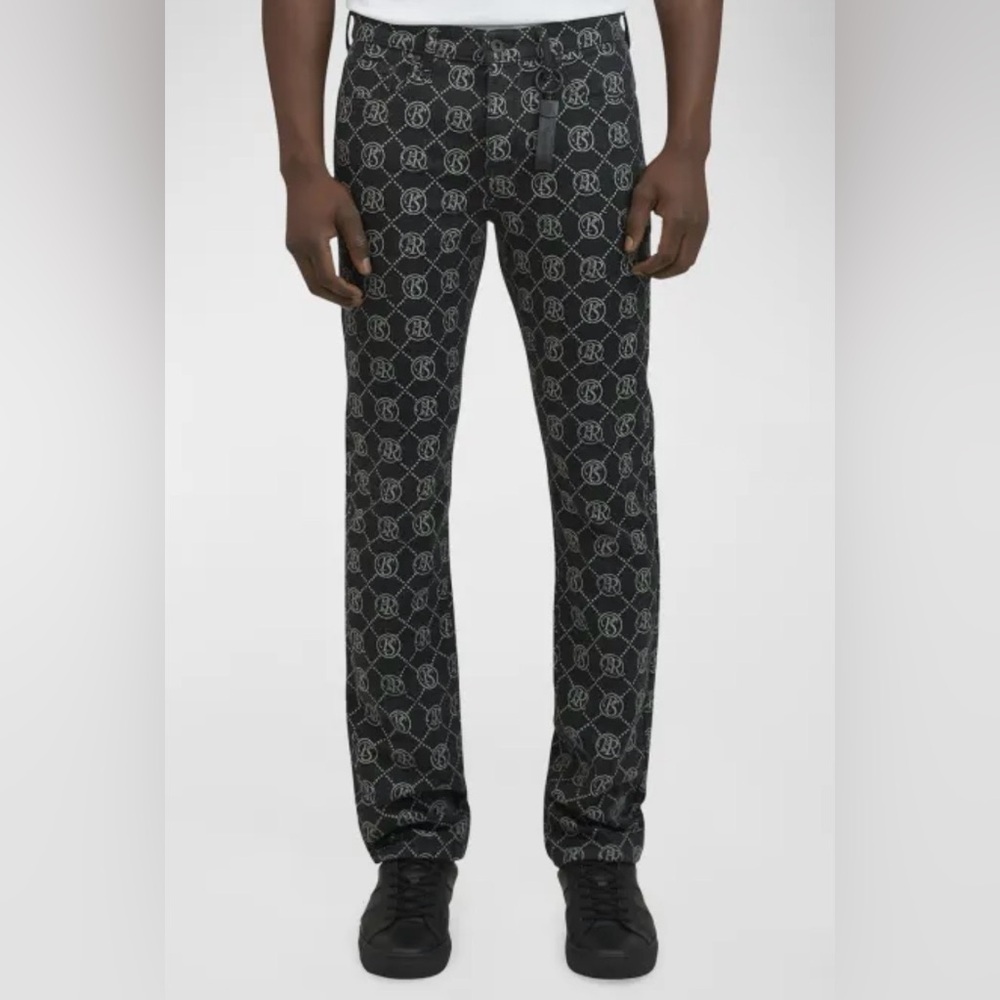 PRPS Takaora Slim Straight Jeans Monogram Black $298 Men’s Size 42 Brand New